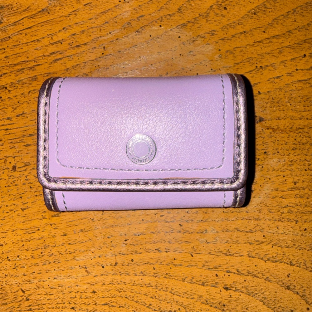 Coach Lilac Leather Lipgloss Case with Metallic Trim